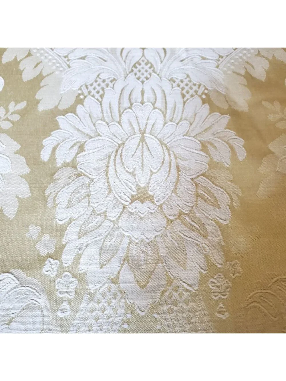 Vtg NOS Westone Luxury Sateen Shower Curtain Soft Green Jacquard Damask READ